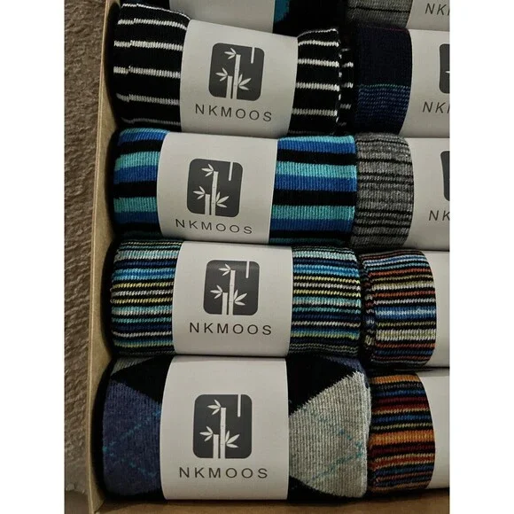 12 Pairs Men's Funky Fancy Design Colorful Premium Quality Dress socks 10-13 - Picture 8 of 12